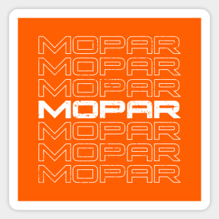 Mopar repeat - vintage worn white print Magnet